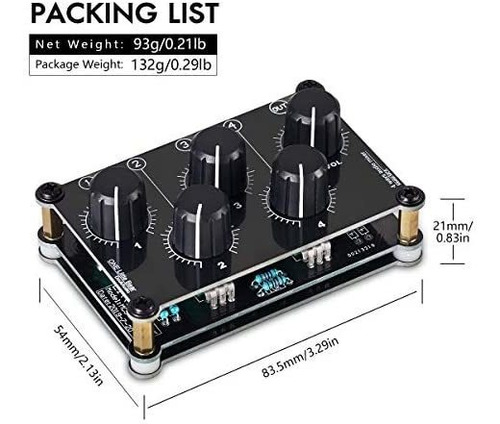 Mezcladora Douk Audio Mc5 Mini Portátil De 4 Canales -negro