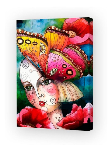 Cuadro 20x30cm Mascaras Caras Arte Watercolor Paint P3