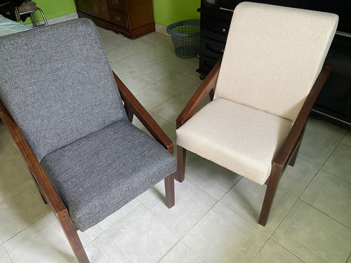 Silla De Madera Para Comedor Tripié Marrón Oscuro Crema