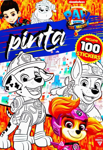 Revista Para Pintar Pinta Paw Patrol + 100 Stickers - 26p