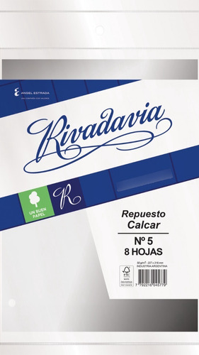 Hojas De Calcar Rivadavia Nº5  8 Hojas 227x316mm
