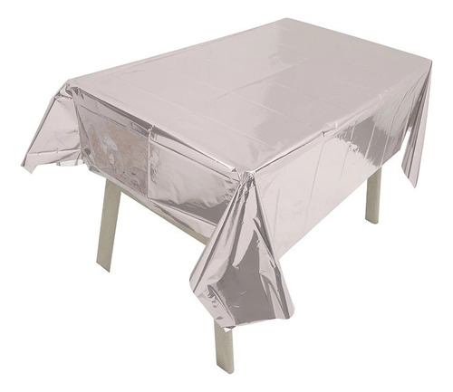 Toalha De Mesa Retangular Plástico Metalizado Descartável