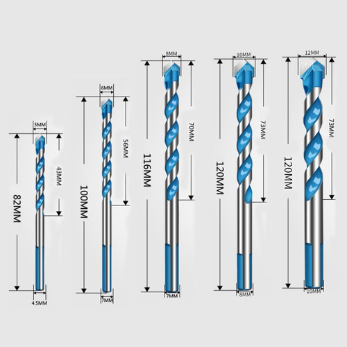 Juego De Brocas Multiusos Para Baldosas, 6 6 8 8 10 12 Mm
