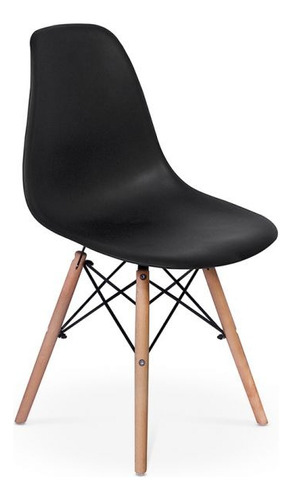 Cadeira Charles Eames Wood Design Eiffel Colorida Cor da estrutura da cadeira Preto