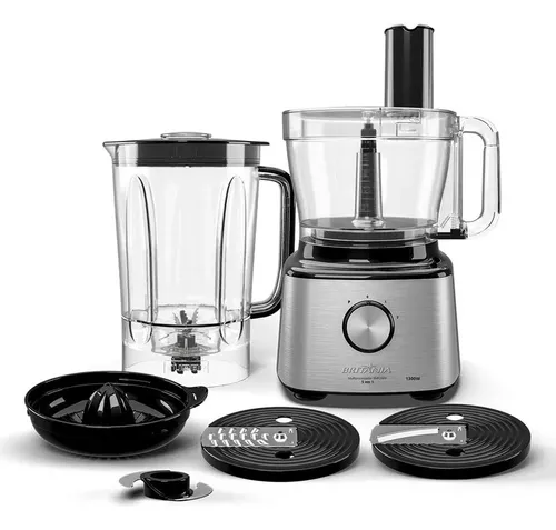 Multiprocessador Britânia 5 Em 1 Bmp2000 1300w Cor Prateado