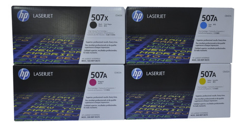 Combo Toner Hp 507 X Negro Y Colores Originales Laser M551