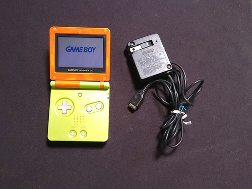 Game Boy Advance Sp Gba 1 Luz 001 Naranja Verde Con Detalle