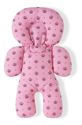 Almofada Para Bebê Conforto - Universal + Coroinha Rosa