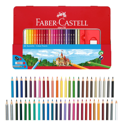 Juego De Lata De Lápices De Colores Clásicos Faber-castell