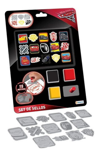 Cars Set 15 Sellitos De Gel Intercambiables Sellos Disney