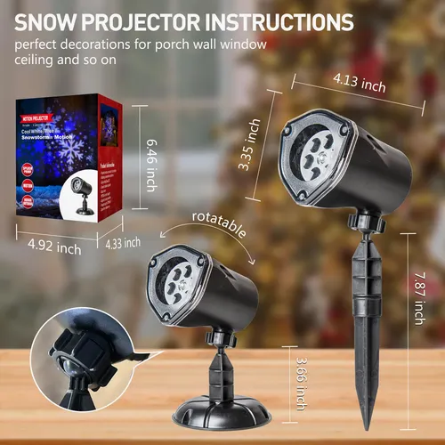 Proyector De Luces Navideñas Con Diseño De Copos De Nieve Pa