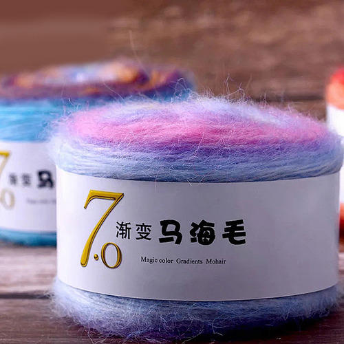 Hilo De Tejer De Color, Fibra De Mohair Y Lana