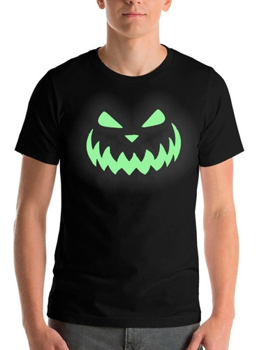 Polera Halloween Calabaza Brilla En La Oscuridad Hombre/niño