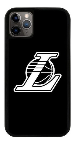 Funda Uso Rudo Tpu Para iPhone Lakers Nba Basquetbol Negro