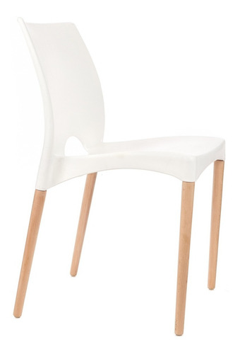 Silla Cannes De Comedor Apilable Patas De Madera X6 Unidades
