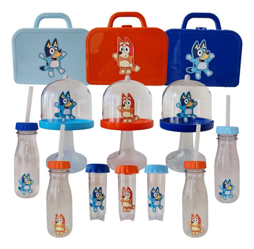 Set Premium Candy Bar Bluey. Valijita, Tubo, Posa, Bote X 40