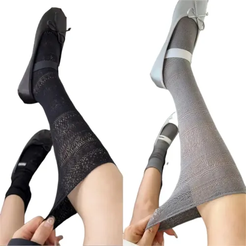 2 Pares De Calcetines De Verano Con Encaje Hueco En Forma De