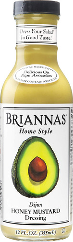 Briannas Home Style Dressing, Dijon Miel Mostaza, 12 Onzas