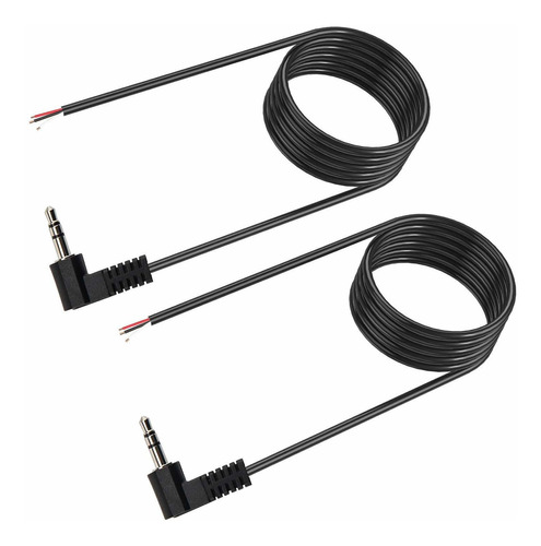 Cable 3,5 Mm Trs De 3 Polos A Cable Desnudo, 6 Pies/2 Pack