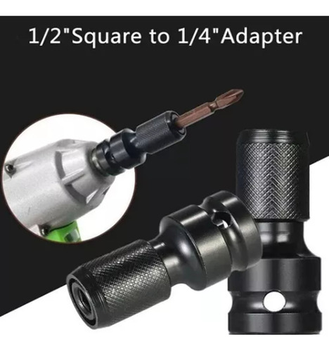 Adaptador de destornillador de impacto hexagonal 1/2 P/ 1/4