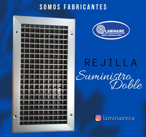 Rejilla De Suministro Doble Para Aire De Aluminio