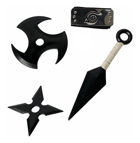 Set Naruto- 1 Kunai  Bandana  Shuriken Estrella