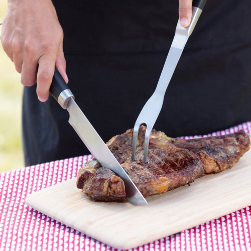 Conjunto Para Churrasco Inox 5 Peças Com Maleta Naterial