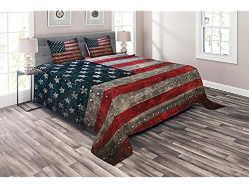 Cobertor De La Bandera Estadounidense De Ambesonne, Telón De