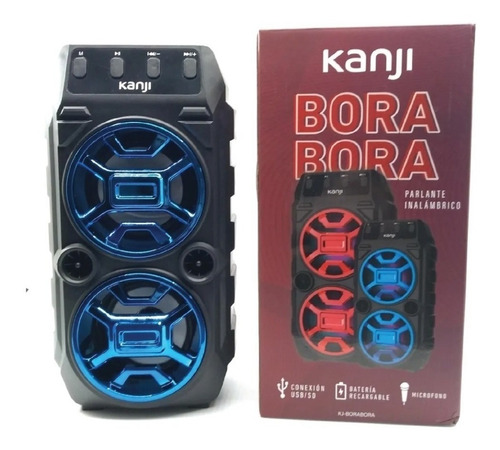 Imagen 4 de 5 de Parlante Portátil Kanji Kj-bora Bluetooth Luces Led Radio