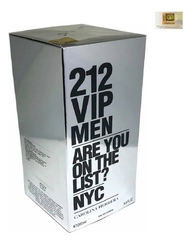 Perfume Carolina Herrera 212 Vip Men Edt 200ml - Selo Adipec 100% Original Lacrado Nota Fiscal