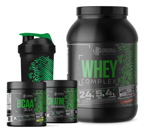 Kit Whey Protein Complex Blend + Bcaa + Creatina + Shaker