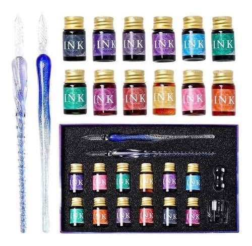 Set De Tinta Glass Dip Pen, Bolígrafo Decol2