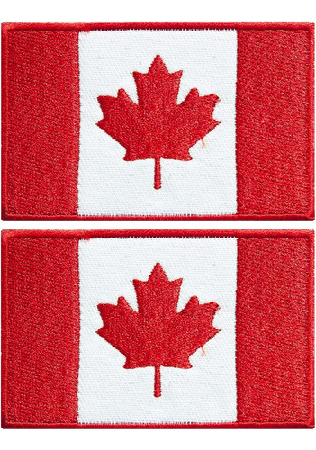 Paquete De 2 Parches De Bandera De Canadá Parches Bord...