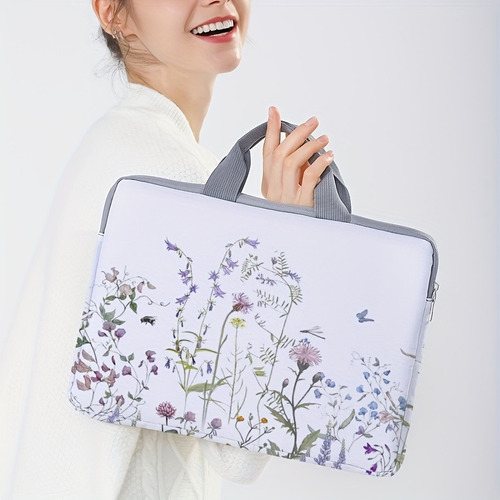 Bolsa For Computadora Portátil Con Floral De Mariposas