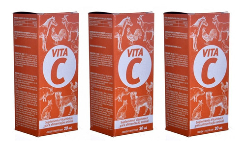 Kit 03 Unidades De Vita C - Vetbras - 20ml 