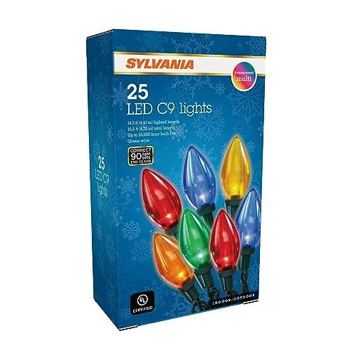 25 Luces Led Transparentes Multicolores C9, 1 Unidad (p...