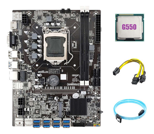 Placa Madre B75 Eth Mining De 8 Puertos Pcie A Usb+cpu G550+