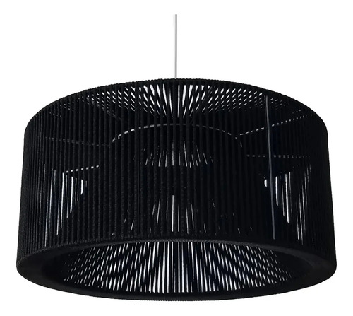 Lámpara Colgante Premium Cordón/yute 55cm Kit Eléctrico Negro
