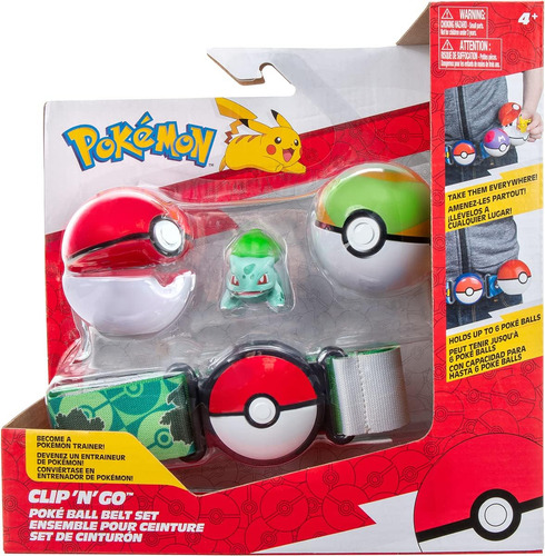 Pokemon Set De Cinturon Bulbasaur Con 2 Pokebollas Premium
