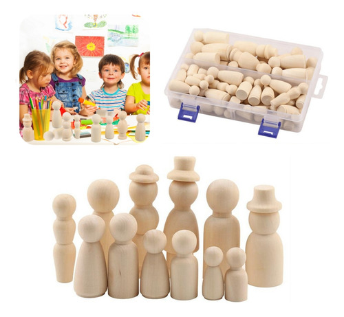 55 Títeres Infantiles Pintados A Mano, Muñecas De Madera Diy