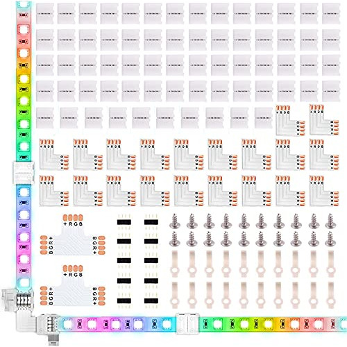 Kit De Conector De Tira Led Rgb De 4 Pines 5050 - Kit D...