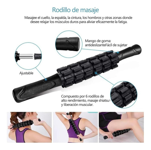 6pcs Rodillo Masaje Muscular Foam Roller Espuma Yoga Pilates