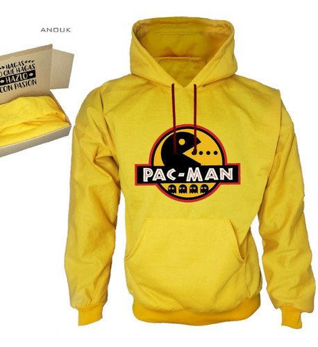 Imagen 4 de 9 de Buzo Hoodie Personalizable Artesanal Saco Pac-man Unisex
