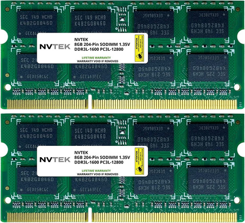 Nvtek Ddr3l-1600 Pc3-12800 Sodimm De 16 Gb (2 X 8 Gb) Actual