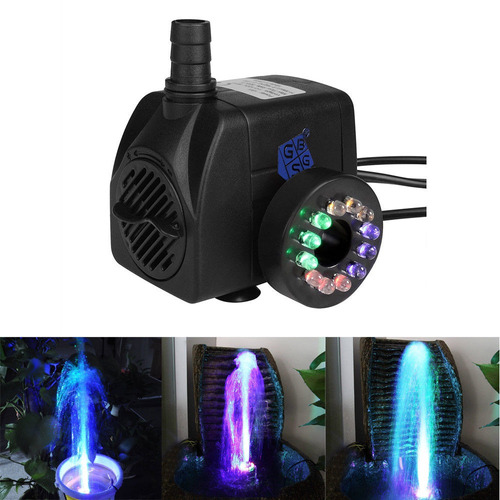 Bomba De Agua De Charca Con Luces Led Para Fuente Pescado Ta