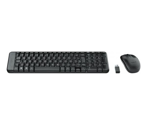 Kit Teclado E Mouse Logitech Mk220 Wireless Preto Preto