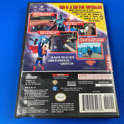 Superman Shadow Of Apokolips Gc Nintendo Game Cube (Usado)