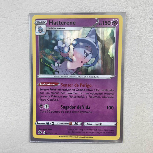 Carta Pokémon Hatterene Brilhante + Brinde