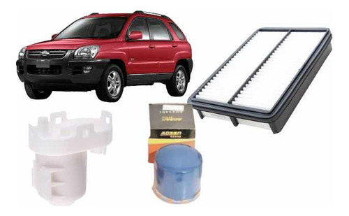 Kit Filtros Aire Aceite Combust Para Kia Sportage 2.0 05/09