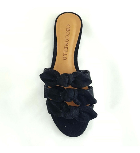 Sandália Rasteira Flat Com Tiras Estampa Floral Cecconello